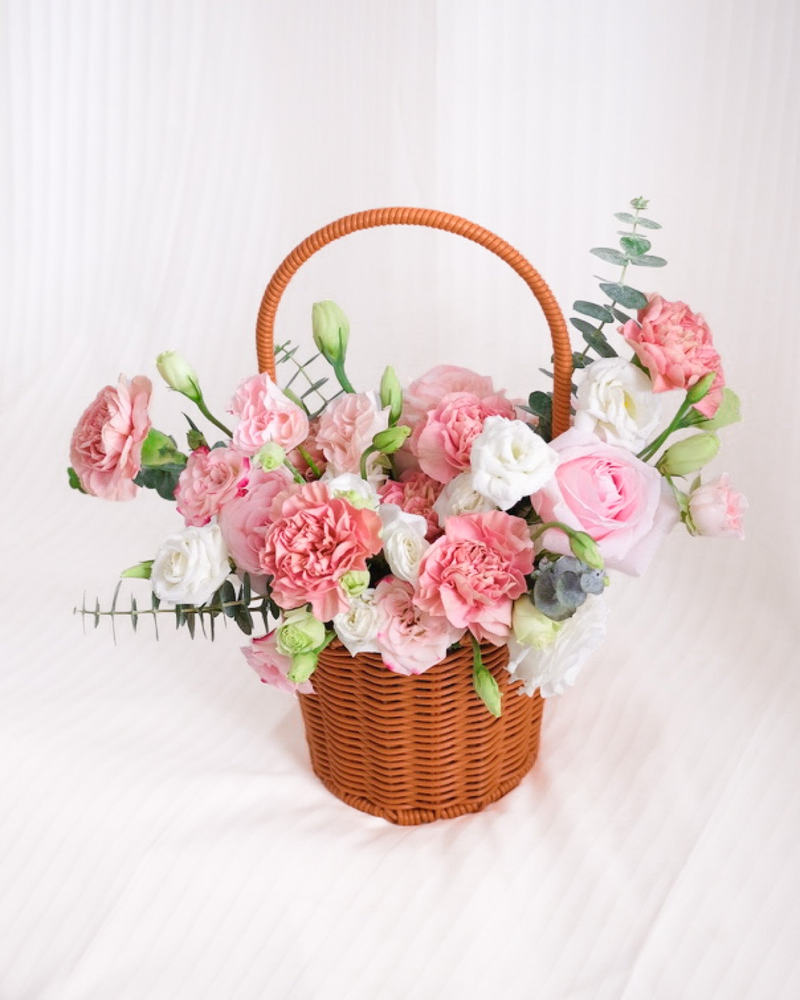 Pure Dedication | Pink Rose & Carnation Basket
