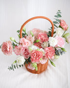 Pure Dedication | Pink Rose & Carnation Basket
