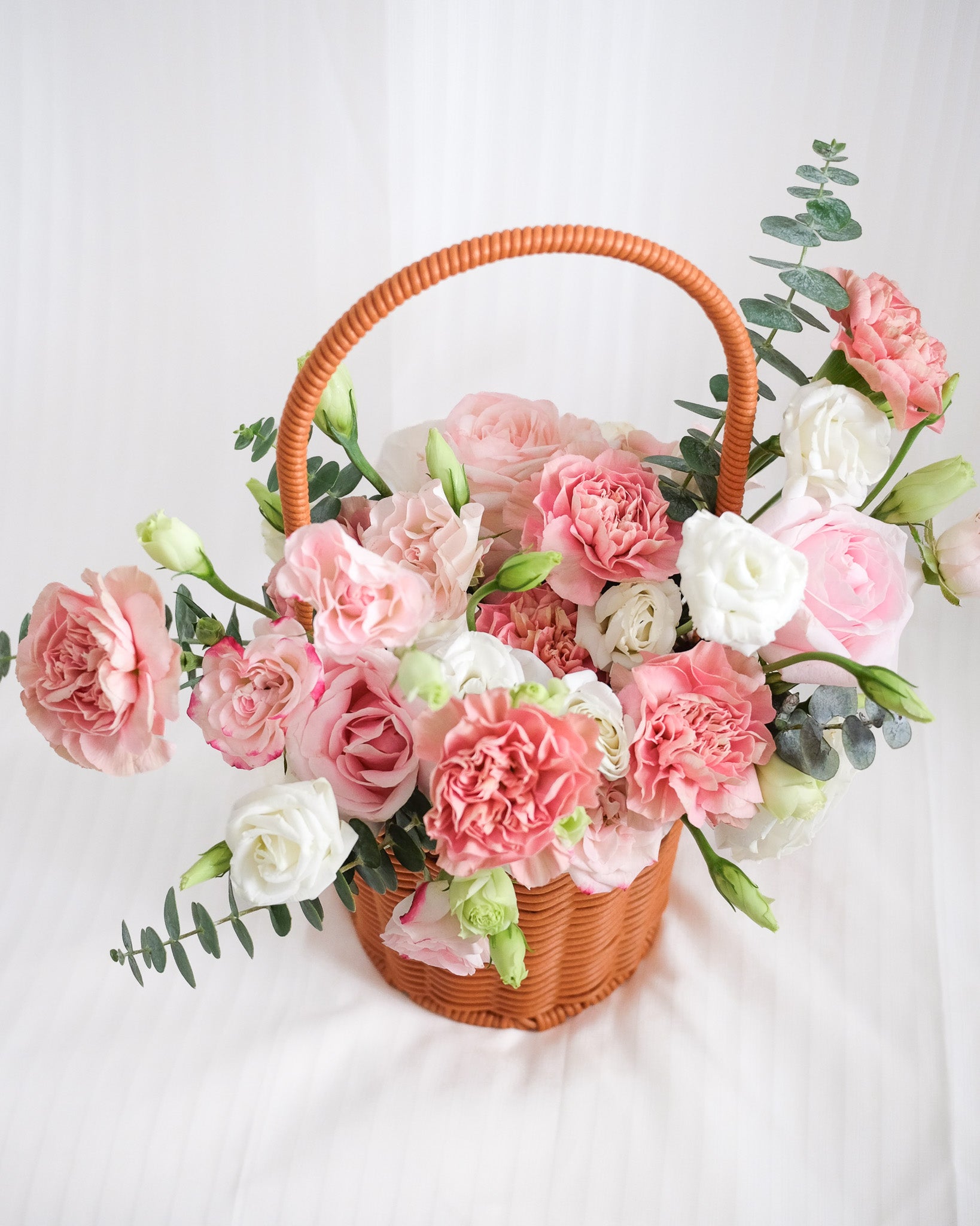 Pure Dedication | Pink Rose & Carnation Basket