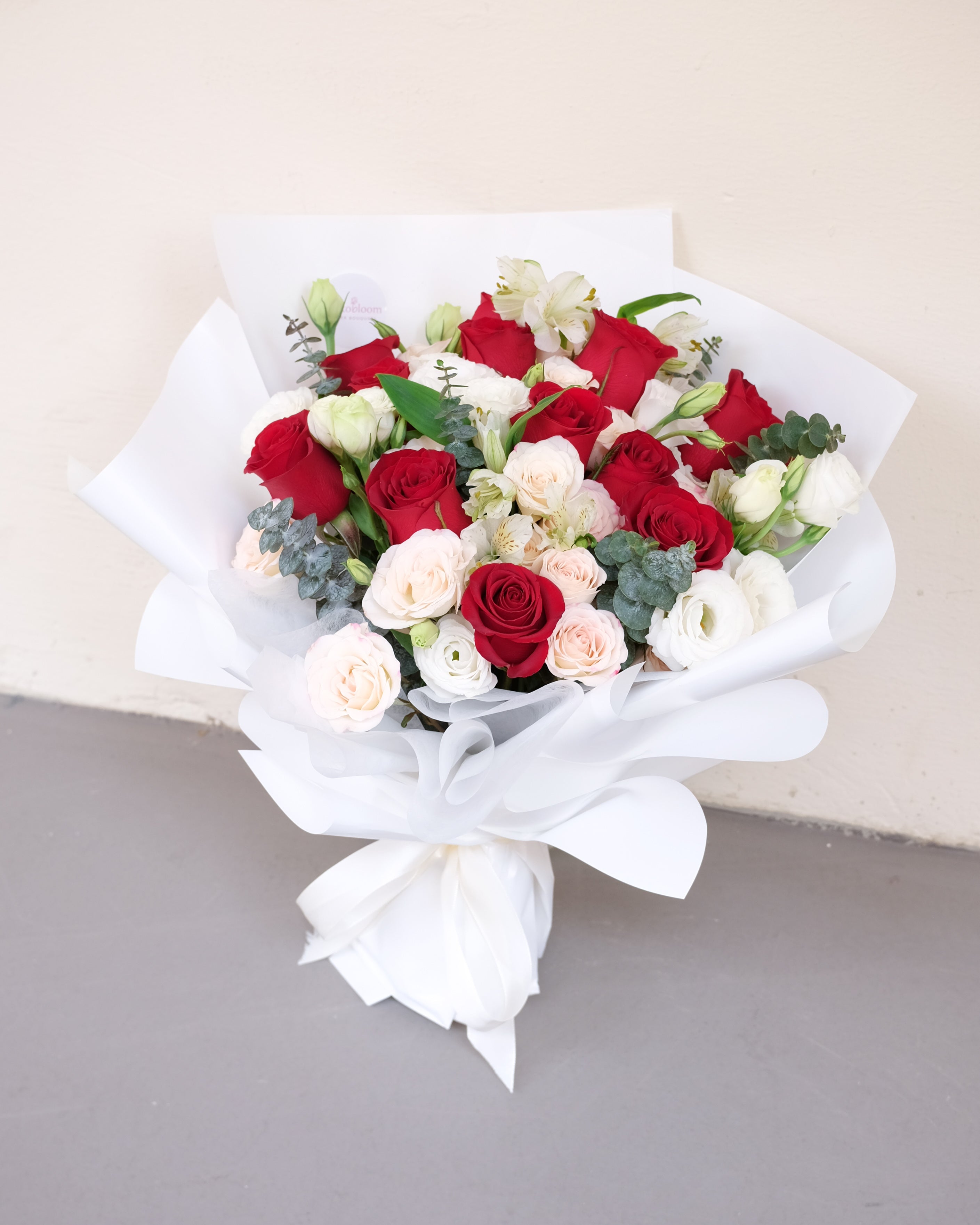 Adoration | Red Rose & Pink Mini Roses Bouquet