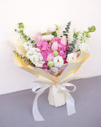 Dreamy Affection | Pink Hydrangea & Pink Tulip Bouquet