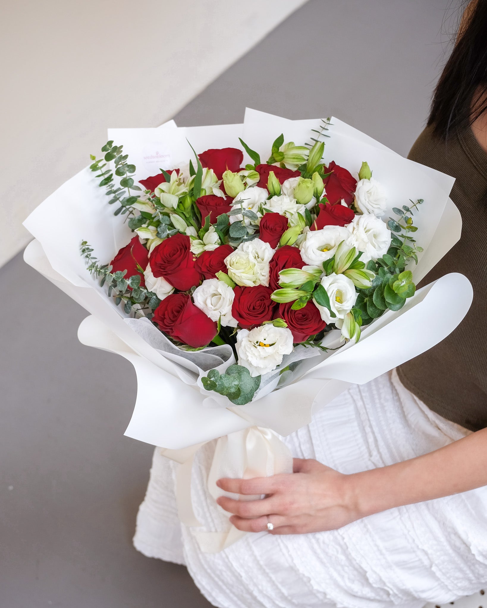 Precious | Red Rose & Alstroemeria Bouquet