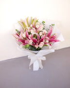 Affectionate | Pink Lily & Mini Roses Bouquet