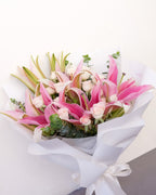 Affectionate | Pink Lily & Mini Roses Bouquet