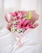 Everlasting | Pink Lily & Baby's Breath Bouquet
