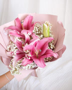 Everlasting | Pink Lily & Baby's Breath Bouquet