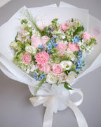 Pure Happiness | Pink Rose, Carnation & Tweedia Bouquet