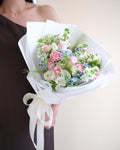 Pure Happiness | Pink Rose, Carnation & Tweedia Bouquet