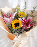 Golden Celebration | Lily & Sunflower Bouquet