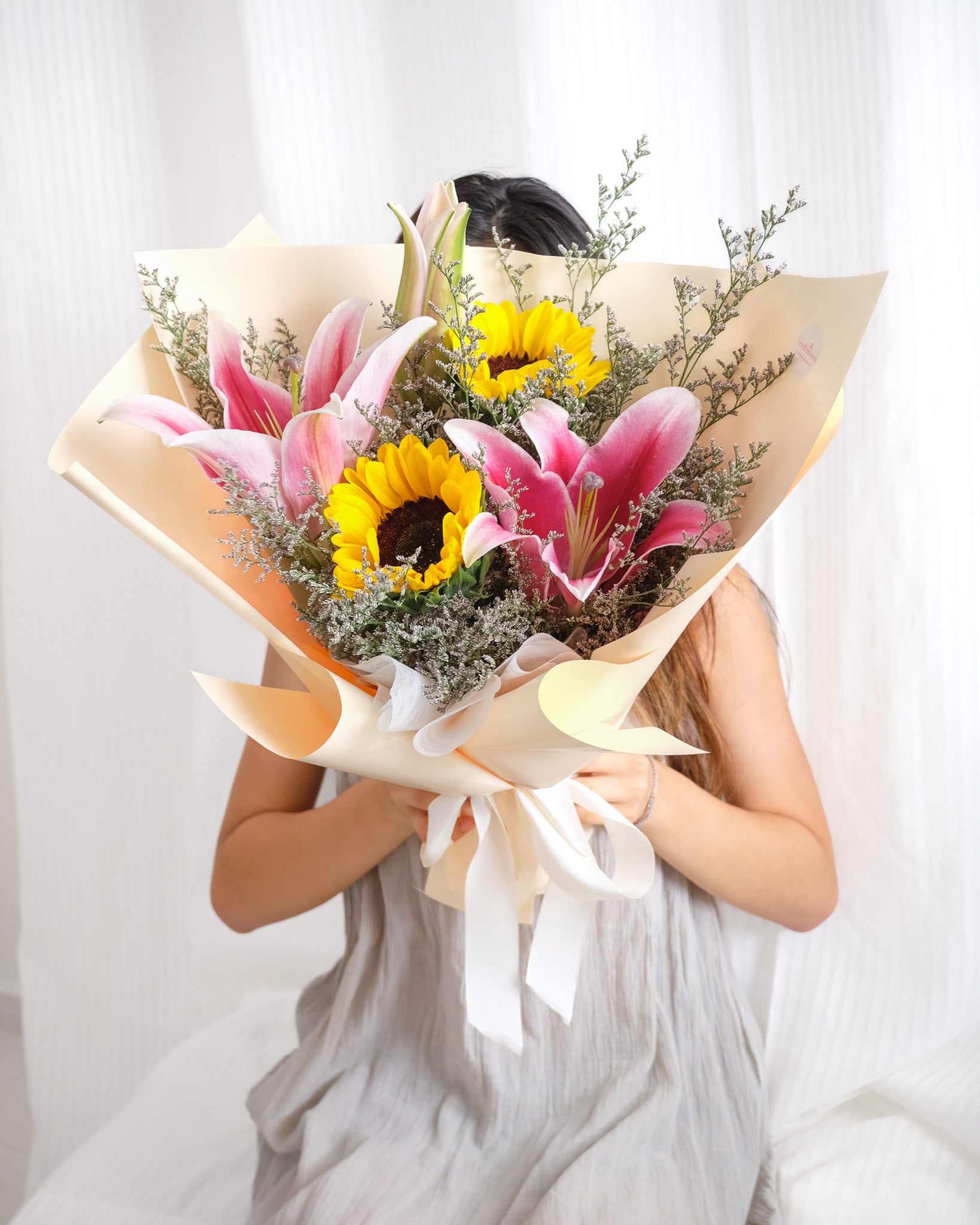 Golden Celebration | Lily & Sunflower Bouquet