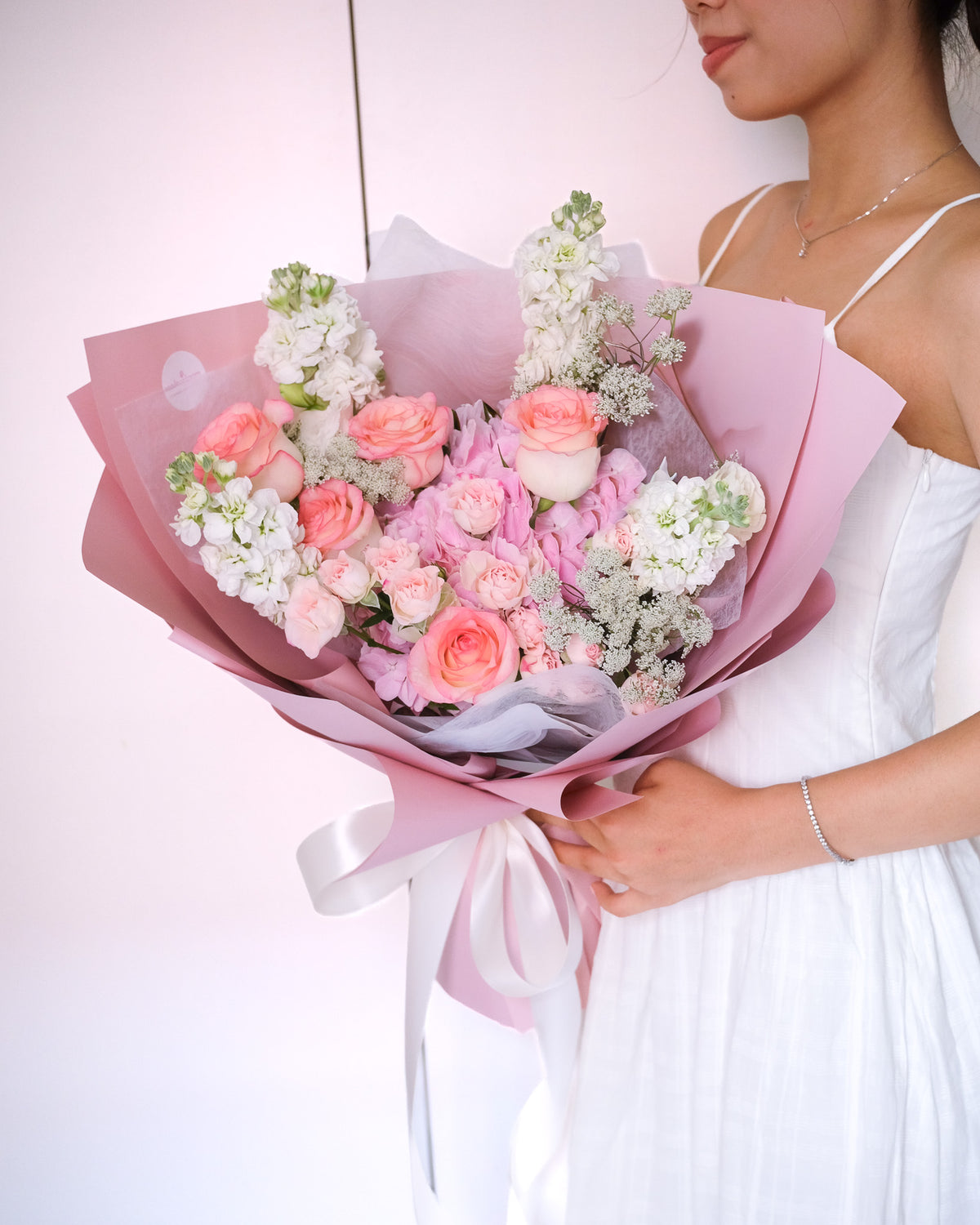 Last Forever | Pink Hydrangea & Pink Rose Bouquet
