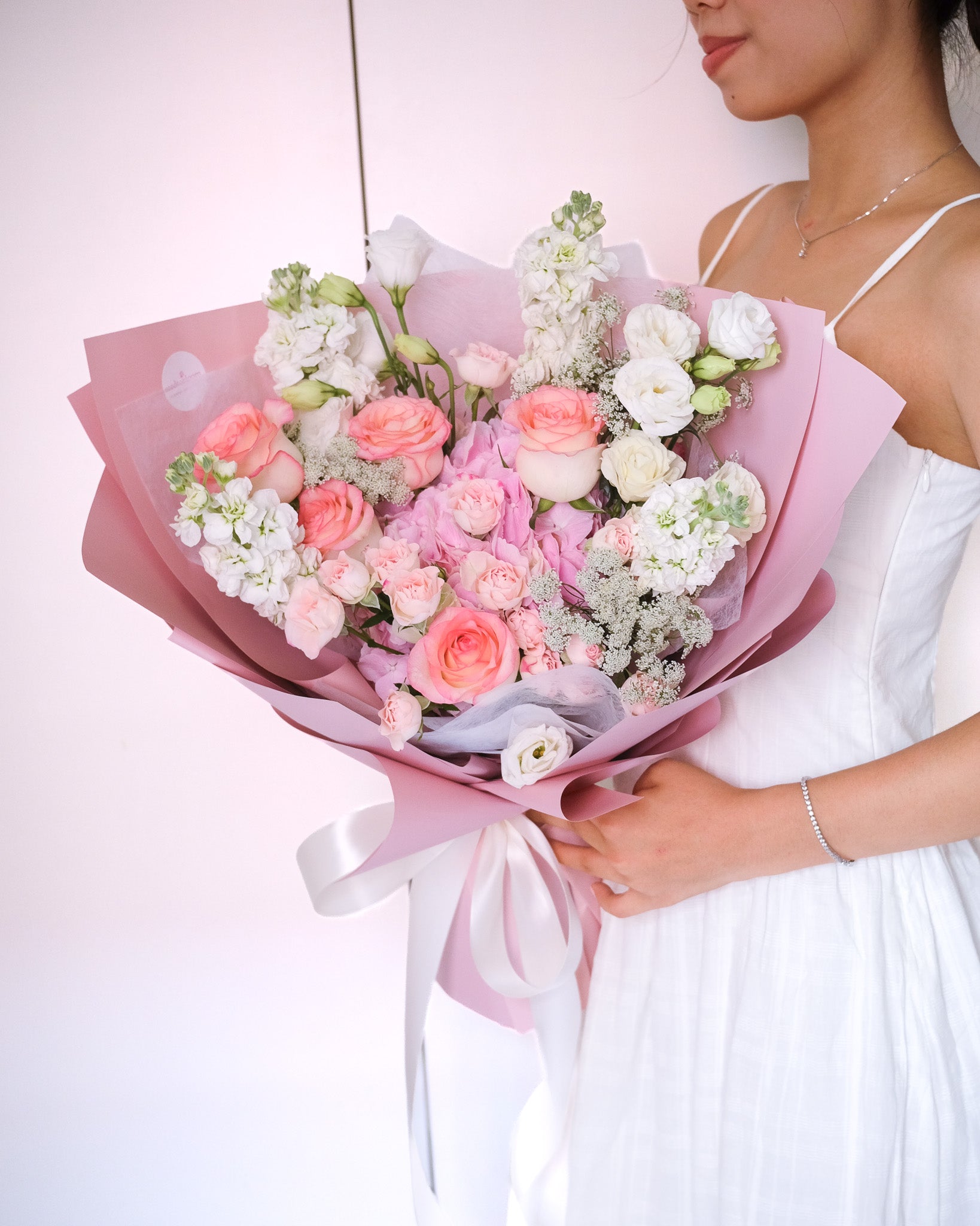 Last Forever | Pink Hydrangea & Pink Rose Bouquet