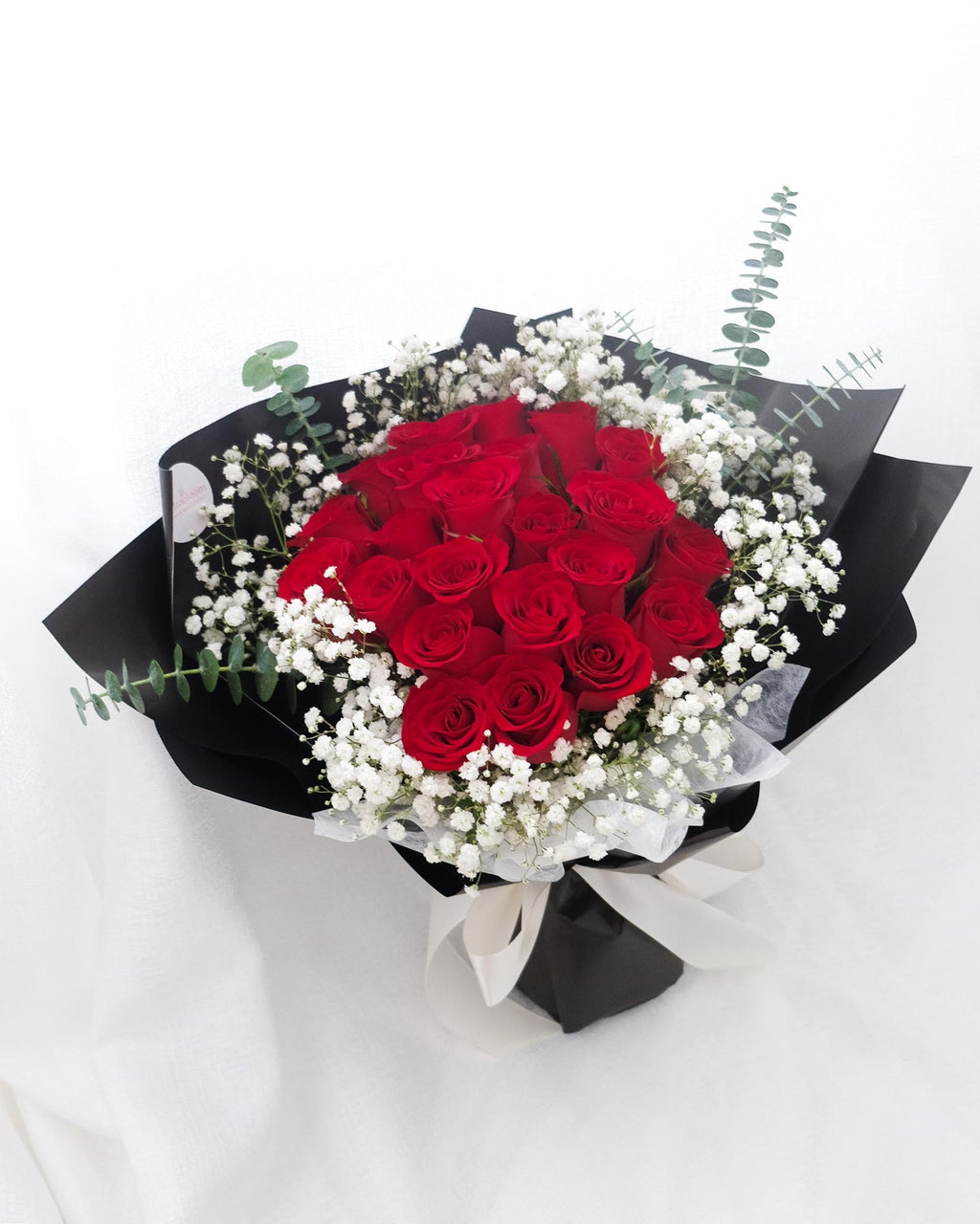 Baby Red Roses Romance | Red Rose & Baby's Breath Bouquet | Flower Delivery Singapore ...