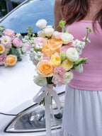 Spring Promise | Yellow & Pink Rose Bridal Bouquet