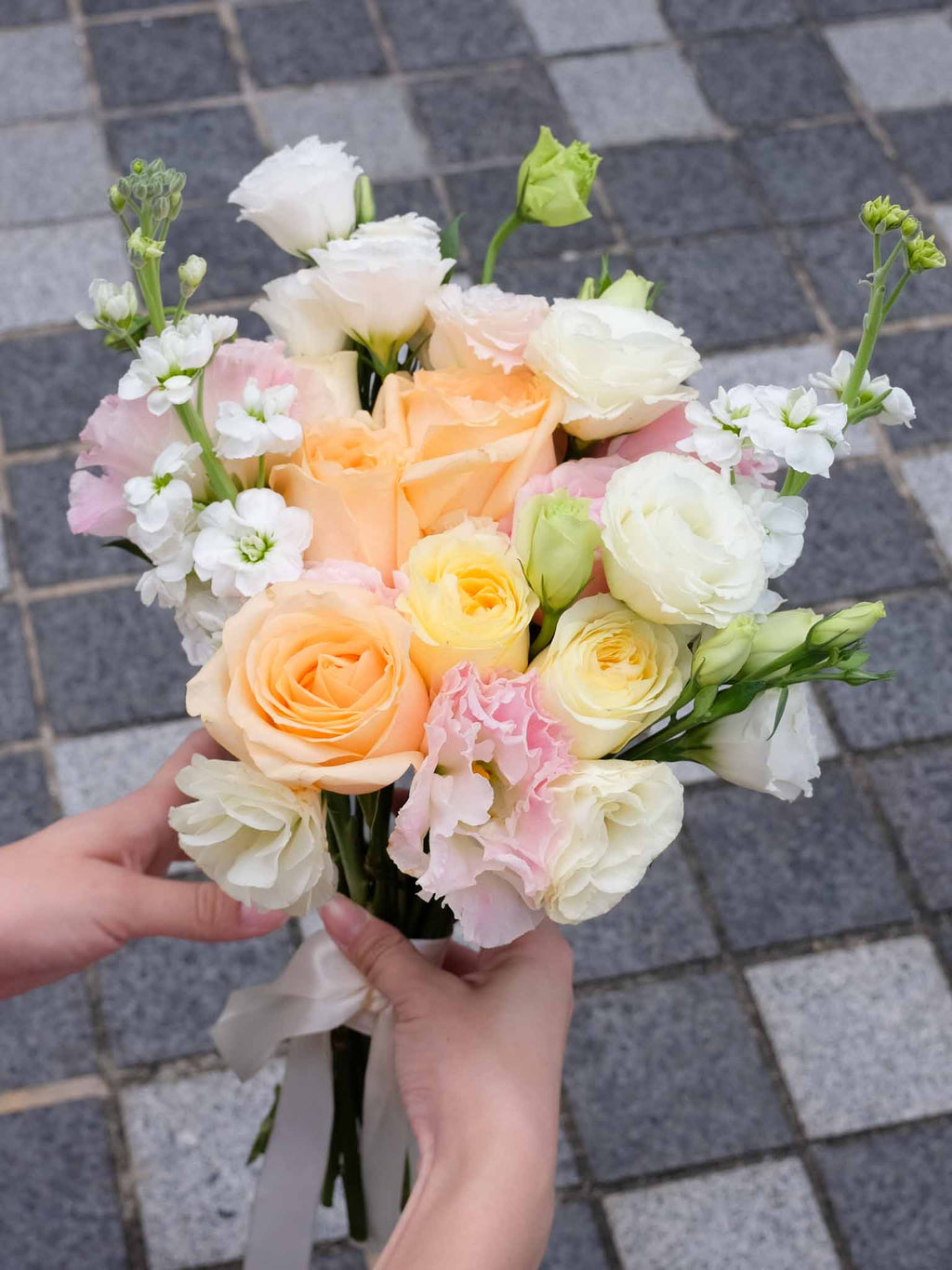Spring Promise | Yellow & Pink Rose Bridal Bouquet