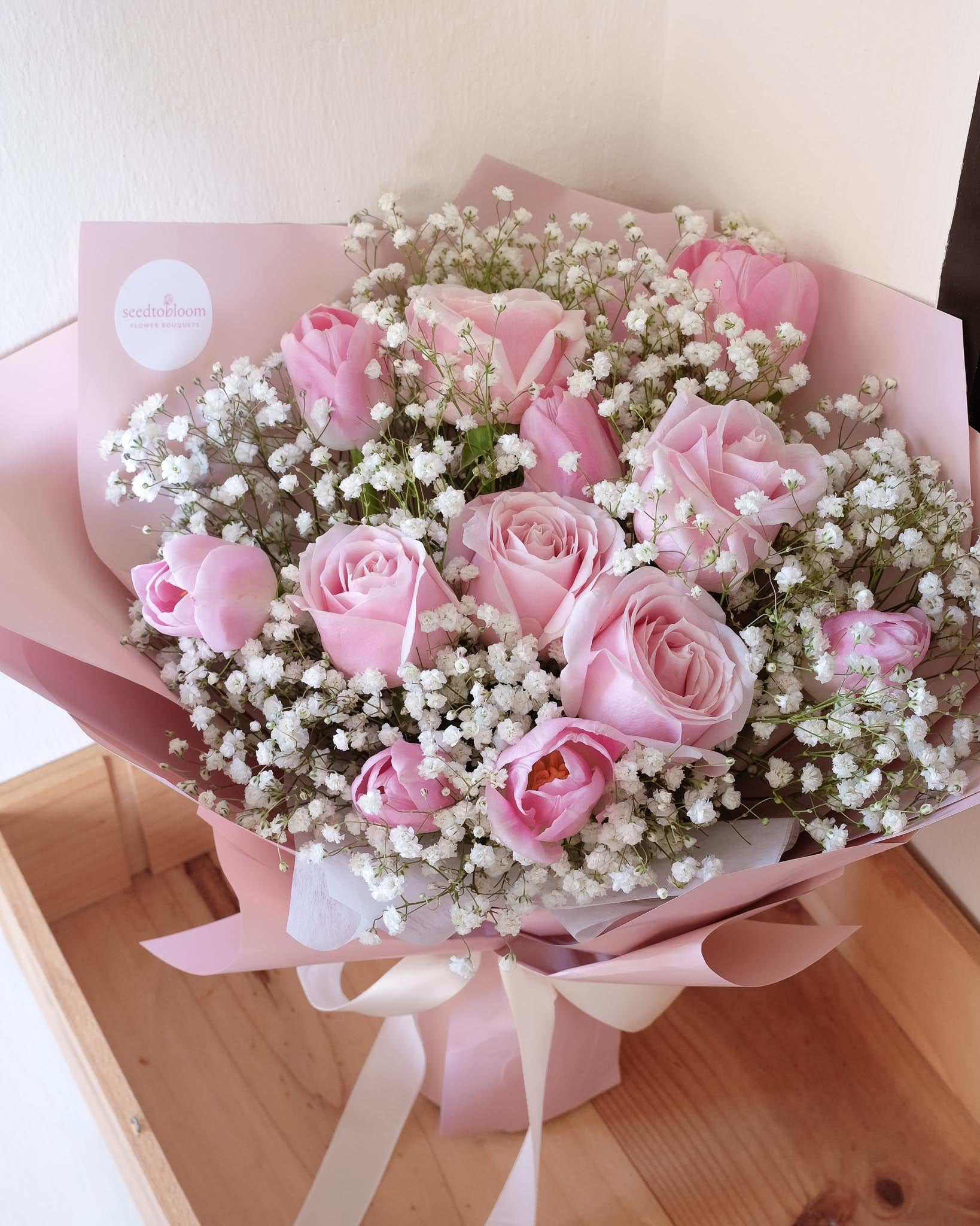 Serenade | Light Pink Rose & Tulip Bouquet
