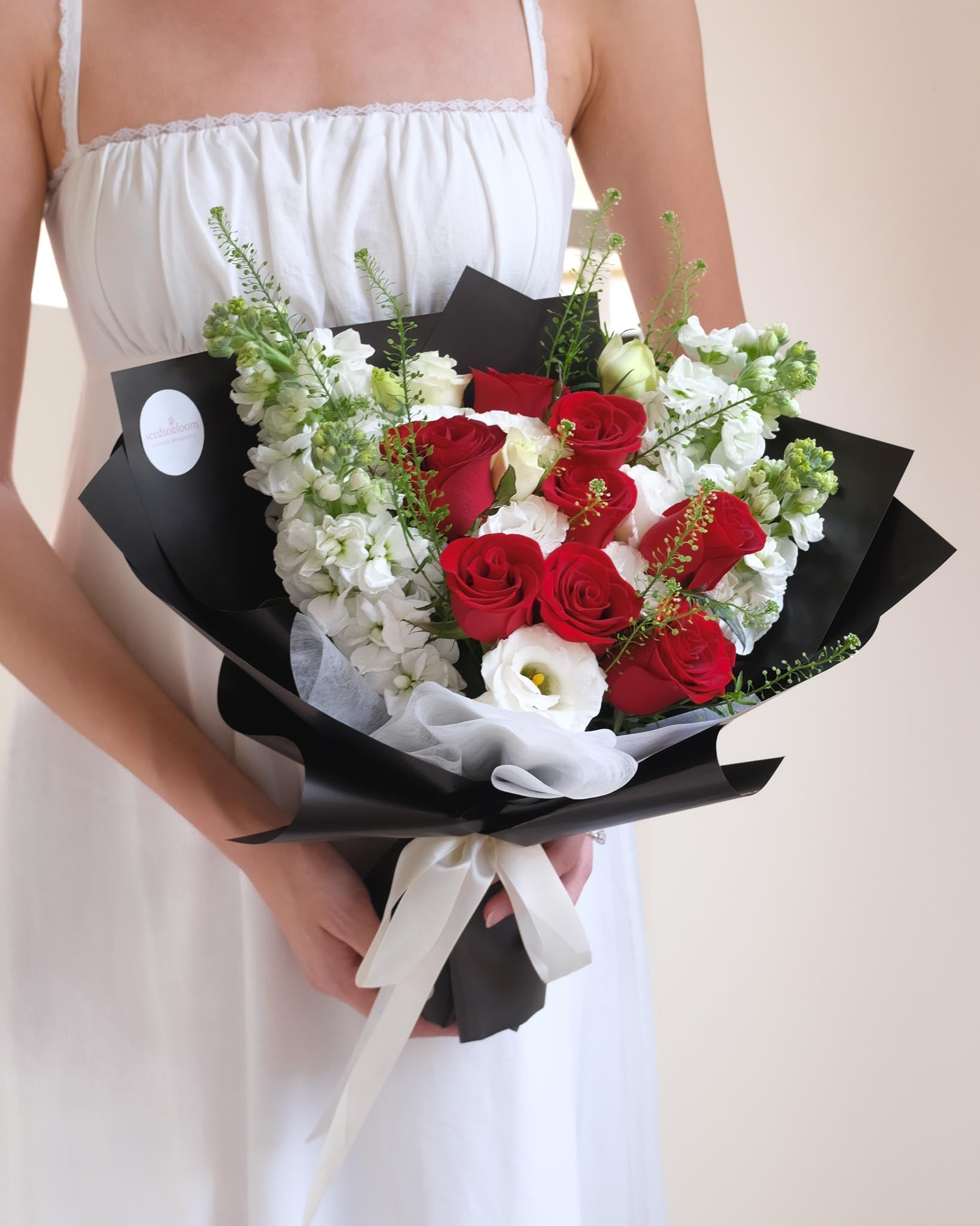 Only You | Red Rose & Matthiola Bouquet