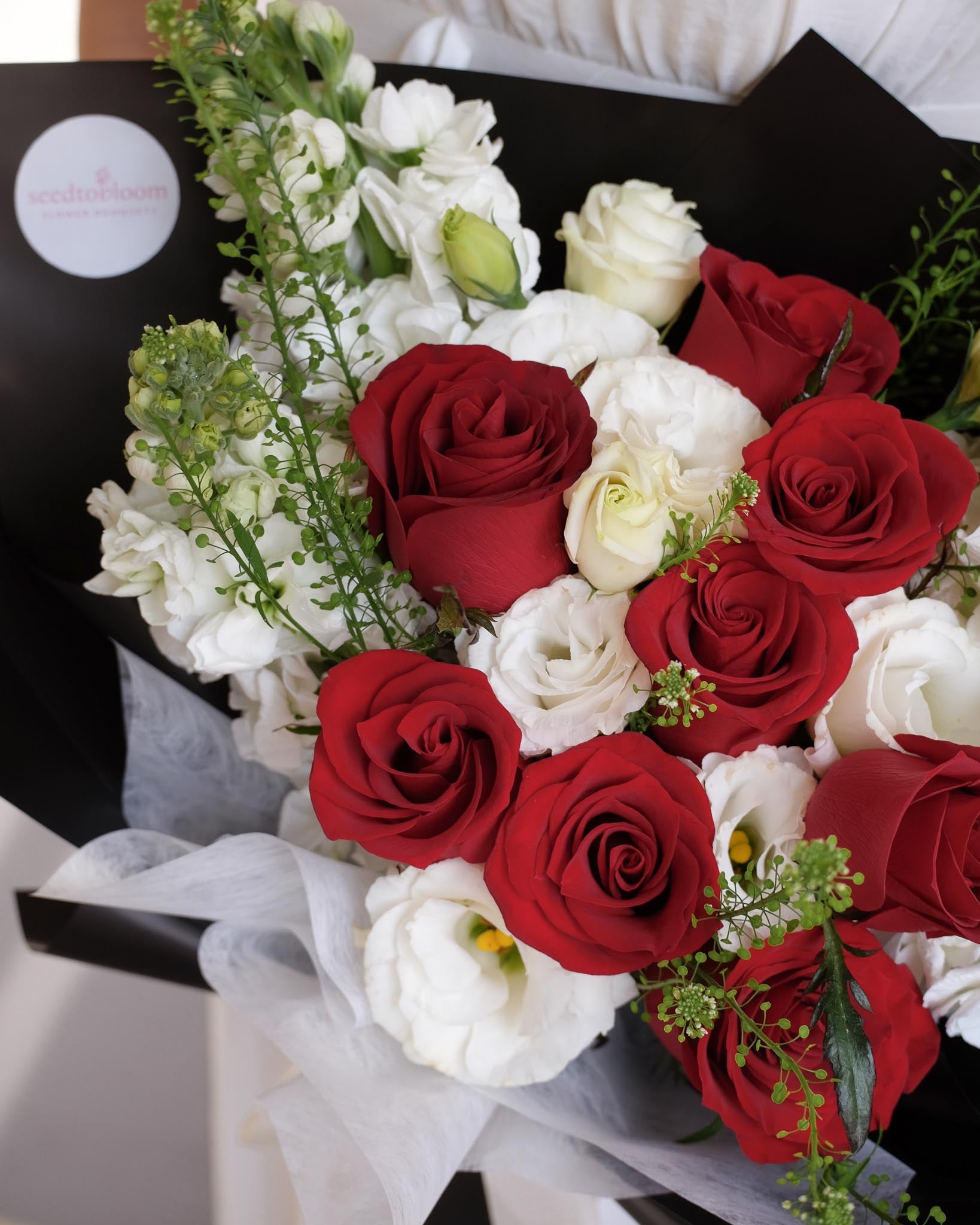Only You | Red Rose & Matthiola Bouquet