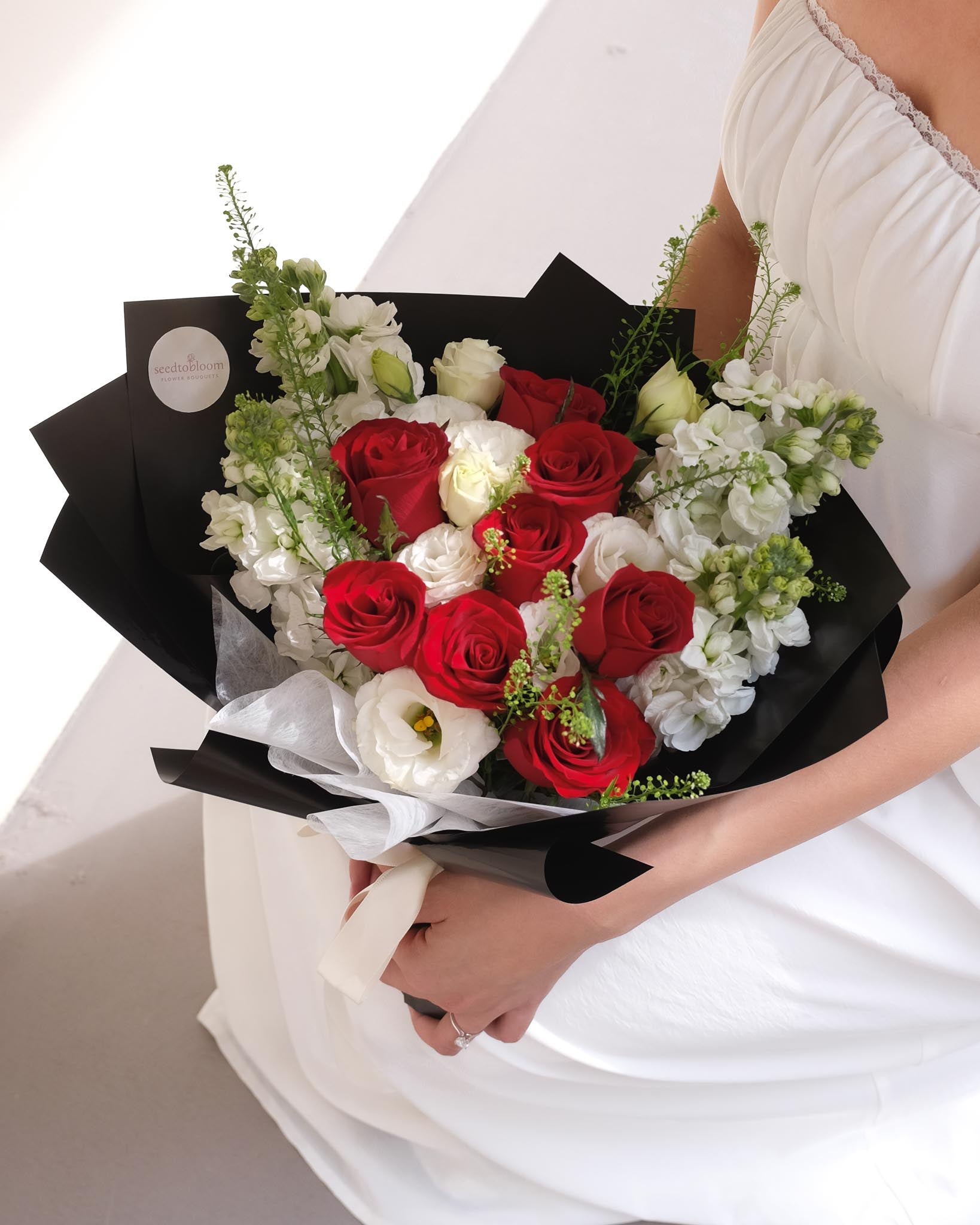 Only You | Red Rose & Matthiola Bouquet