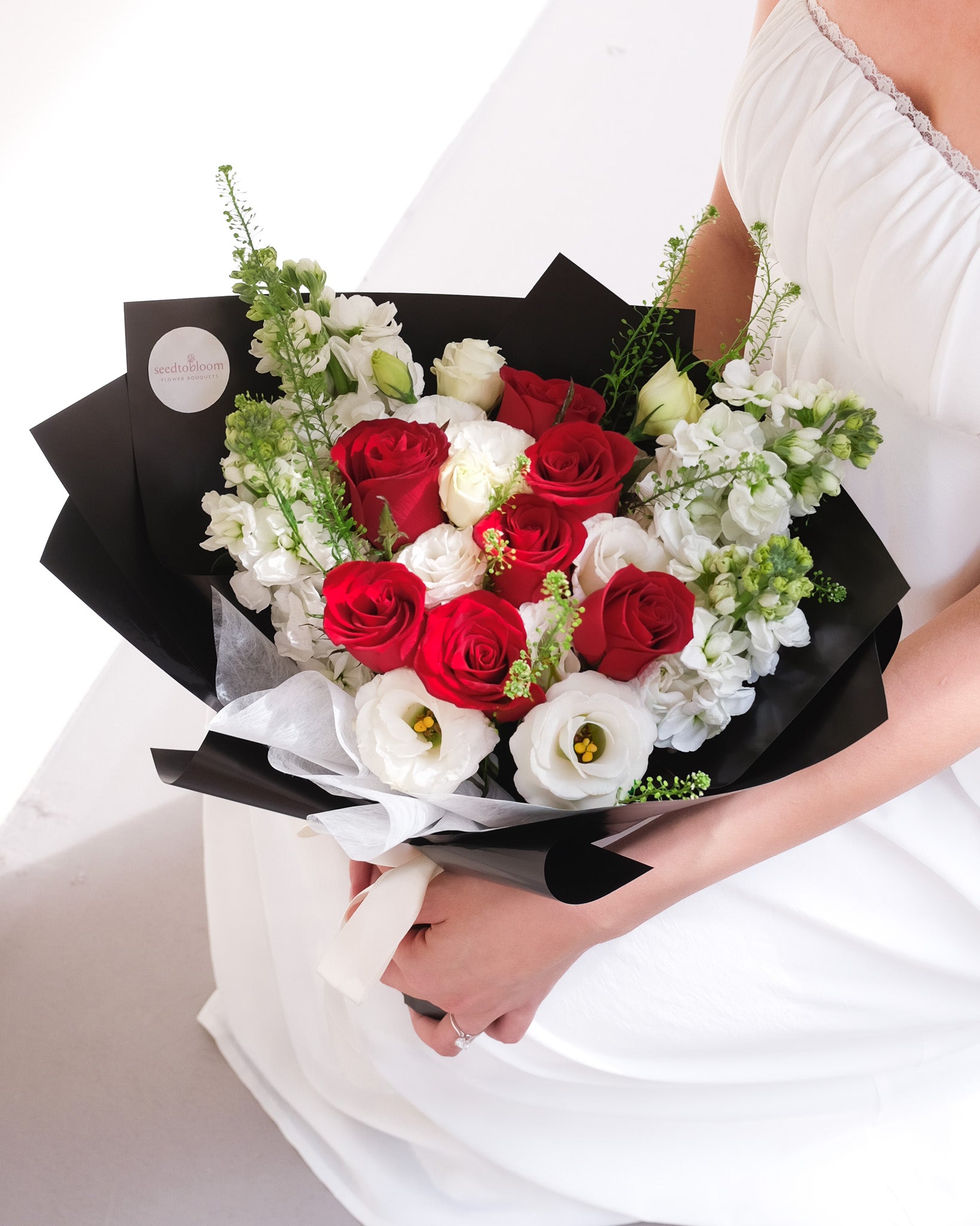Only You | Red Rose & Matthiola Bouquet