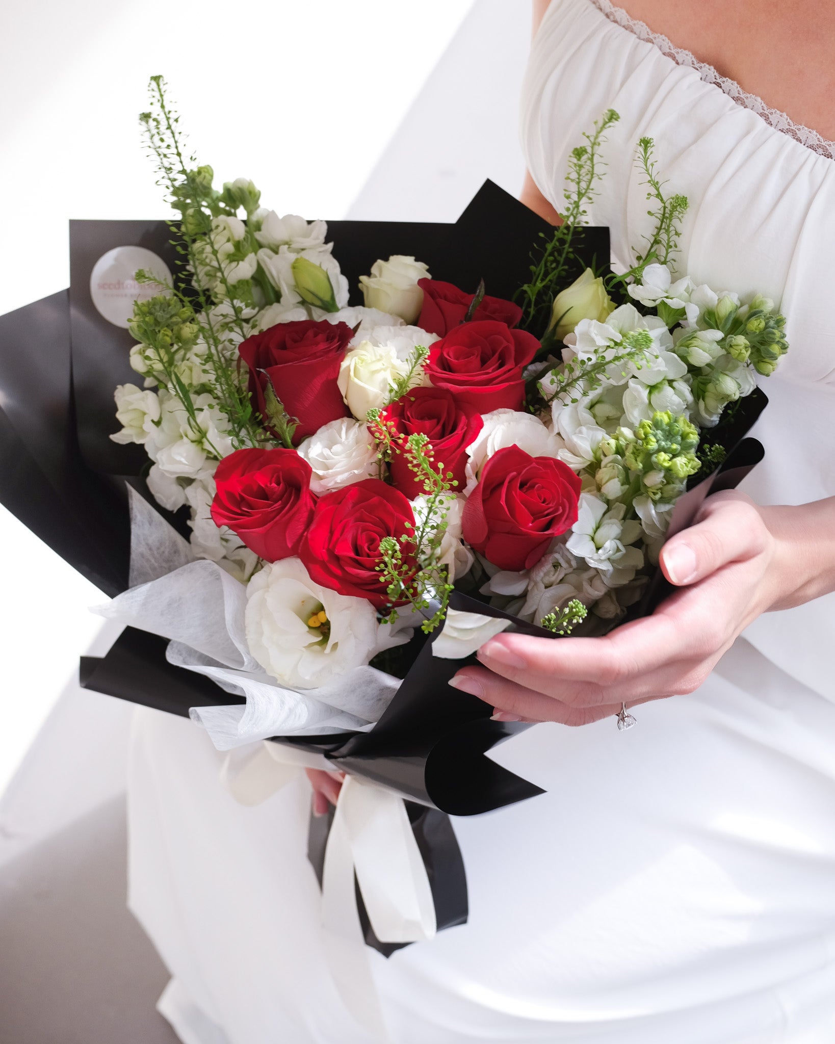 Only You | Red Rose & Matthiola Bouquet