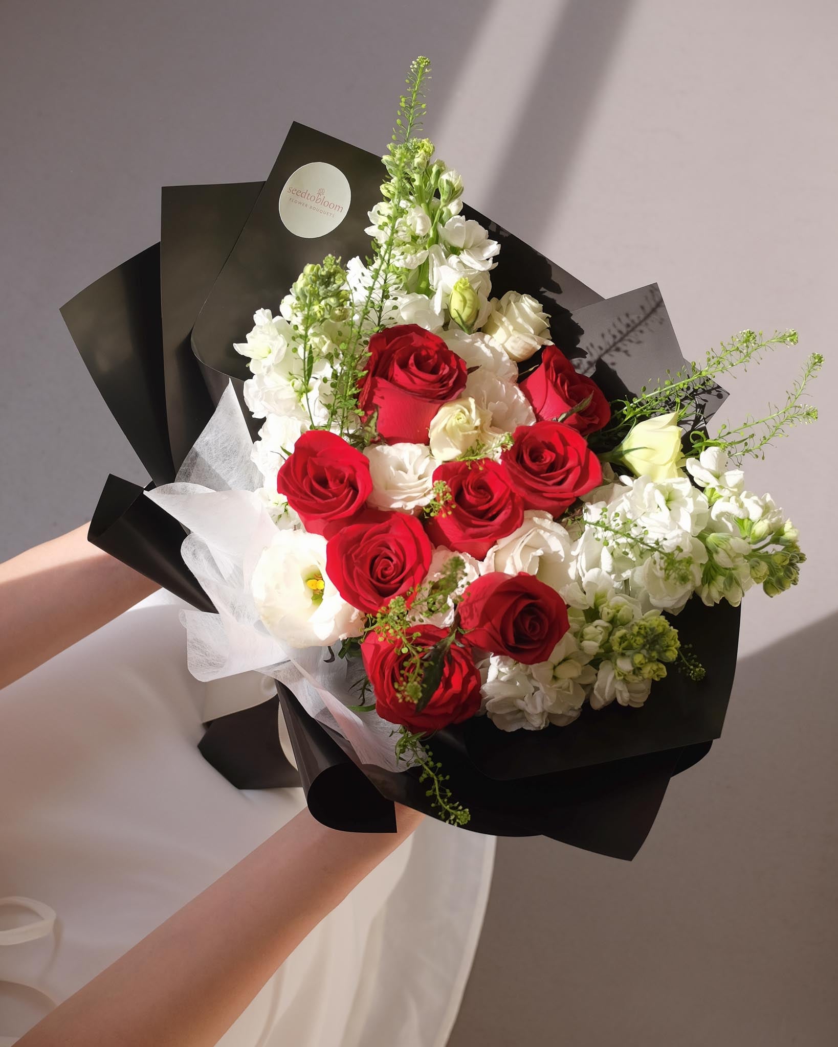Only You | Red Rose & Matthiola Bouquet