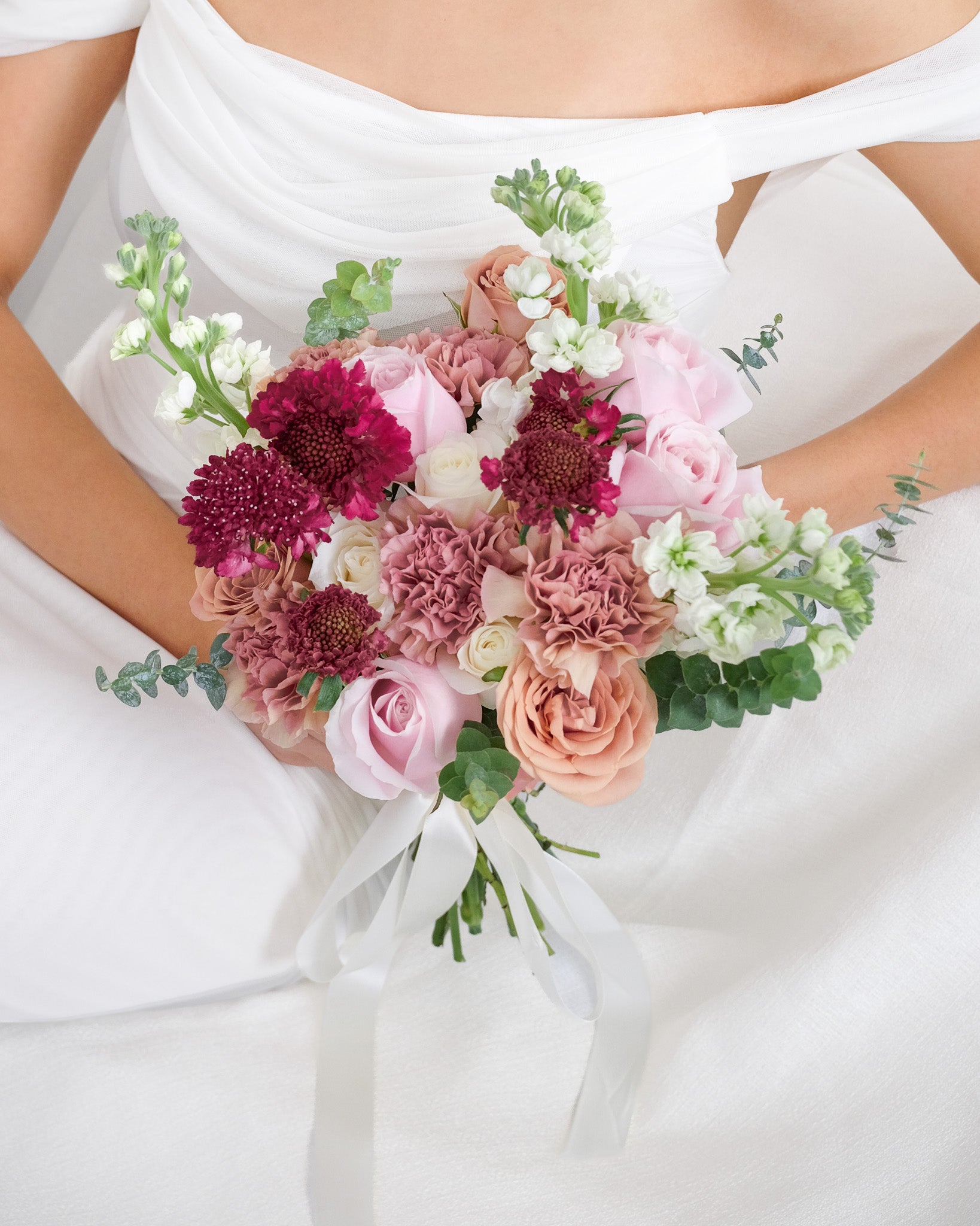Autumn Vows | Pink Rose & Carnation Bridal Bouquet