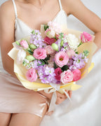 Bloom Of The Month | Pink Eustoma & Matthiola Bouquet