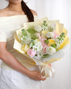 Cherished Moments | Pink Rose & Yellow Rose Bouquet