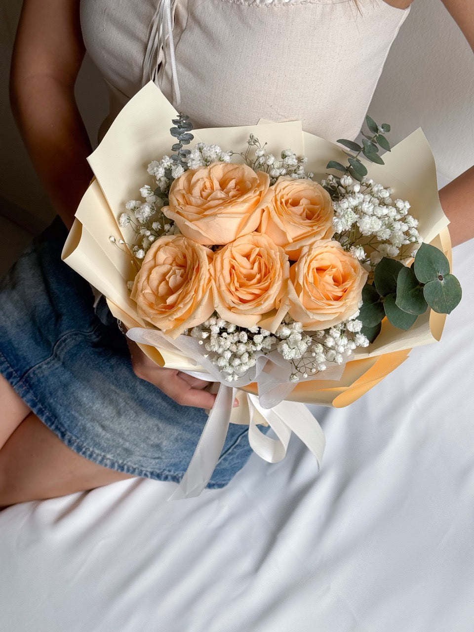 Timeless | Champagne Rose & Baby's Breath Bouquet