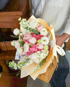 Dreamy Affection | Pink Hydrangea & Pink Tulip Bouquet