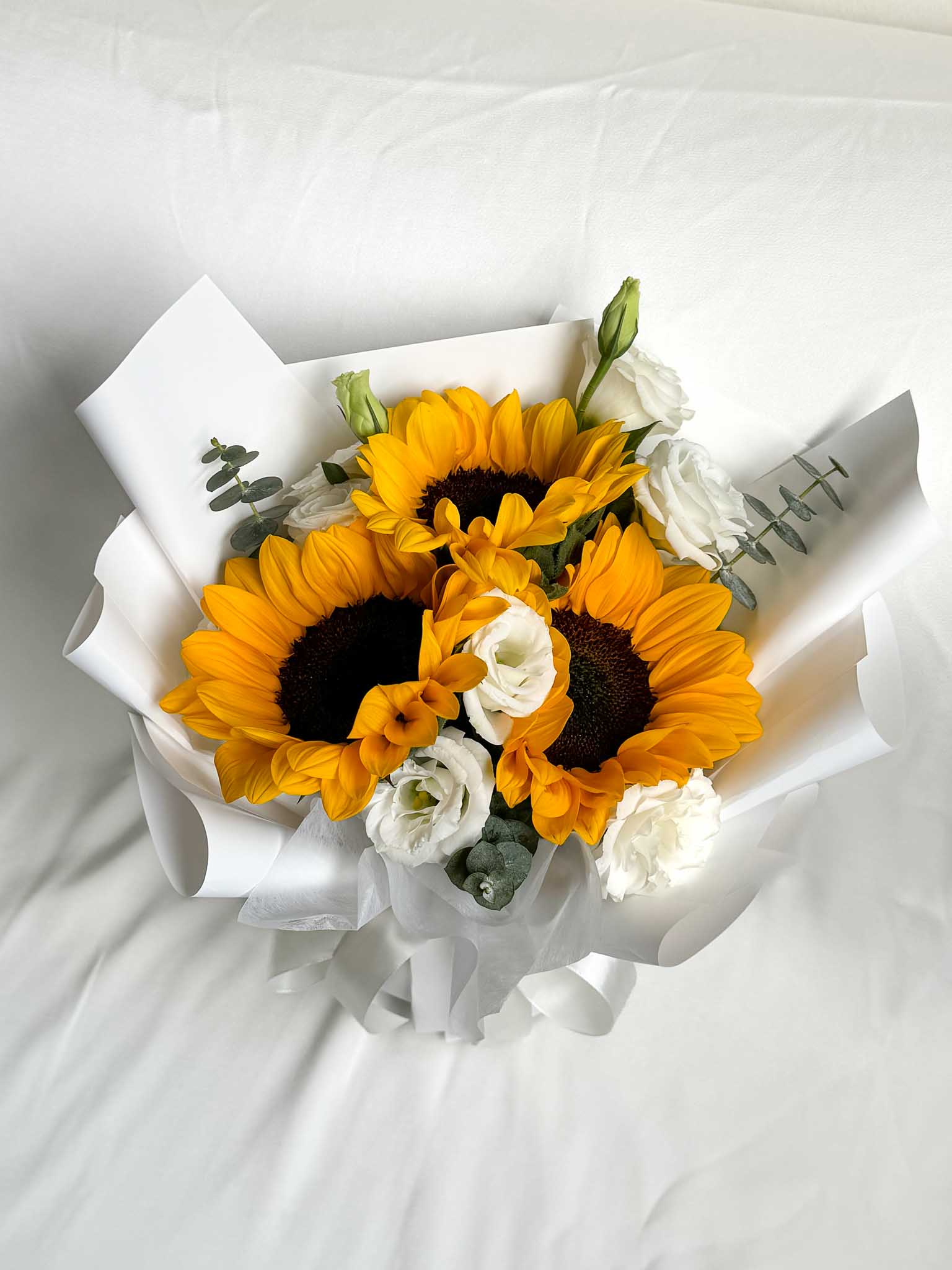 Success | Sunflower & White Eustoma Bouquet