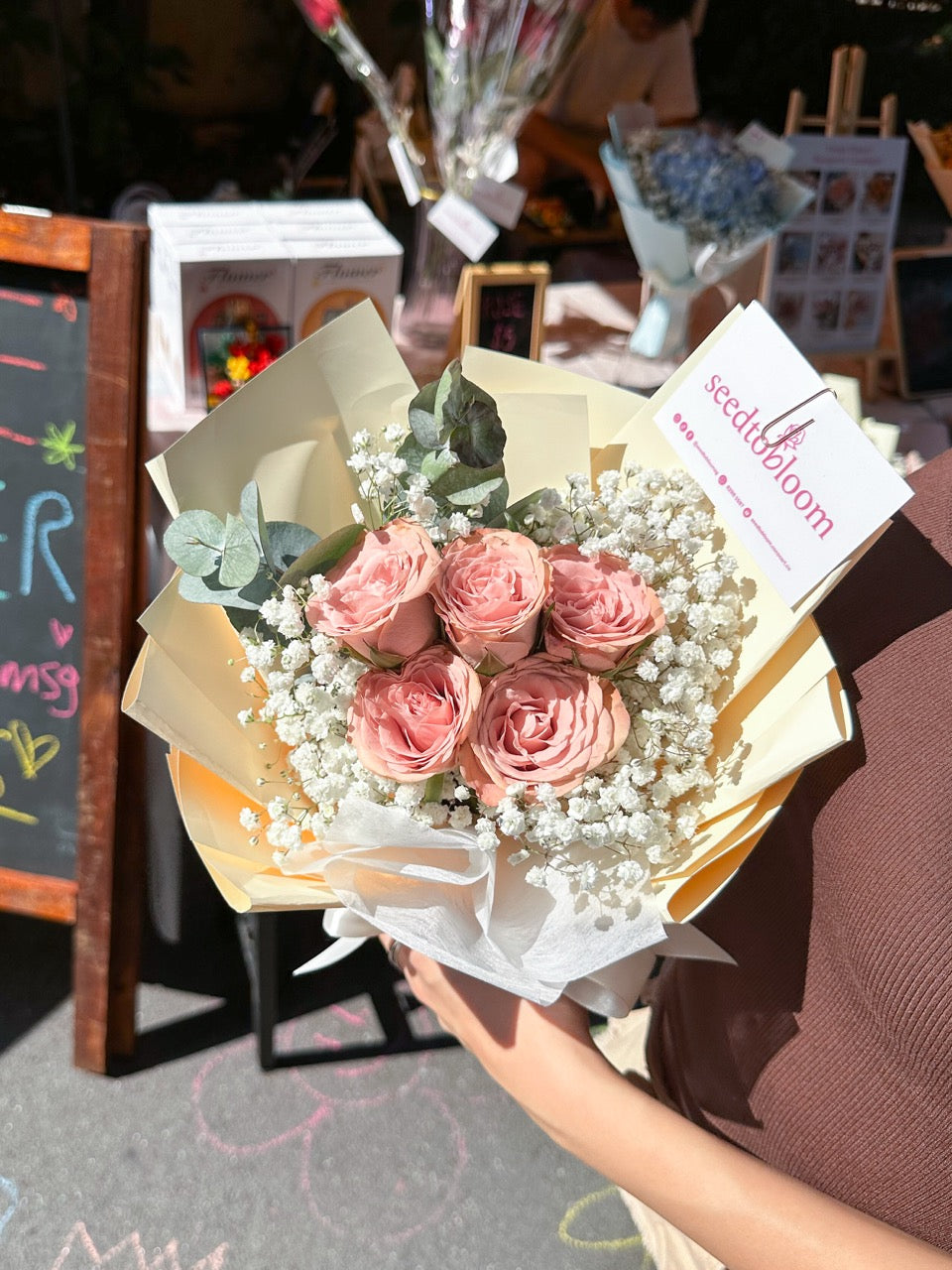 Evermore | Cappuccino Rose & Baby's Breath Bouquet