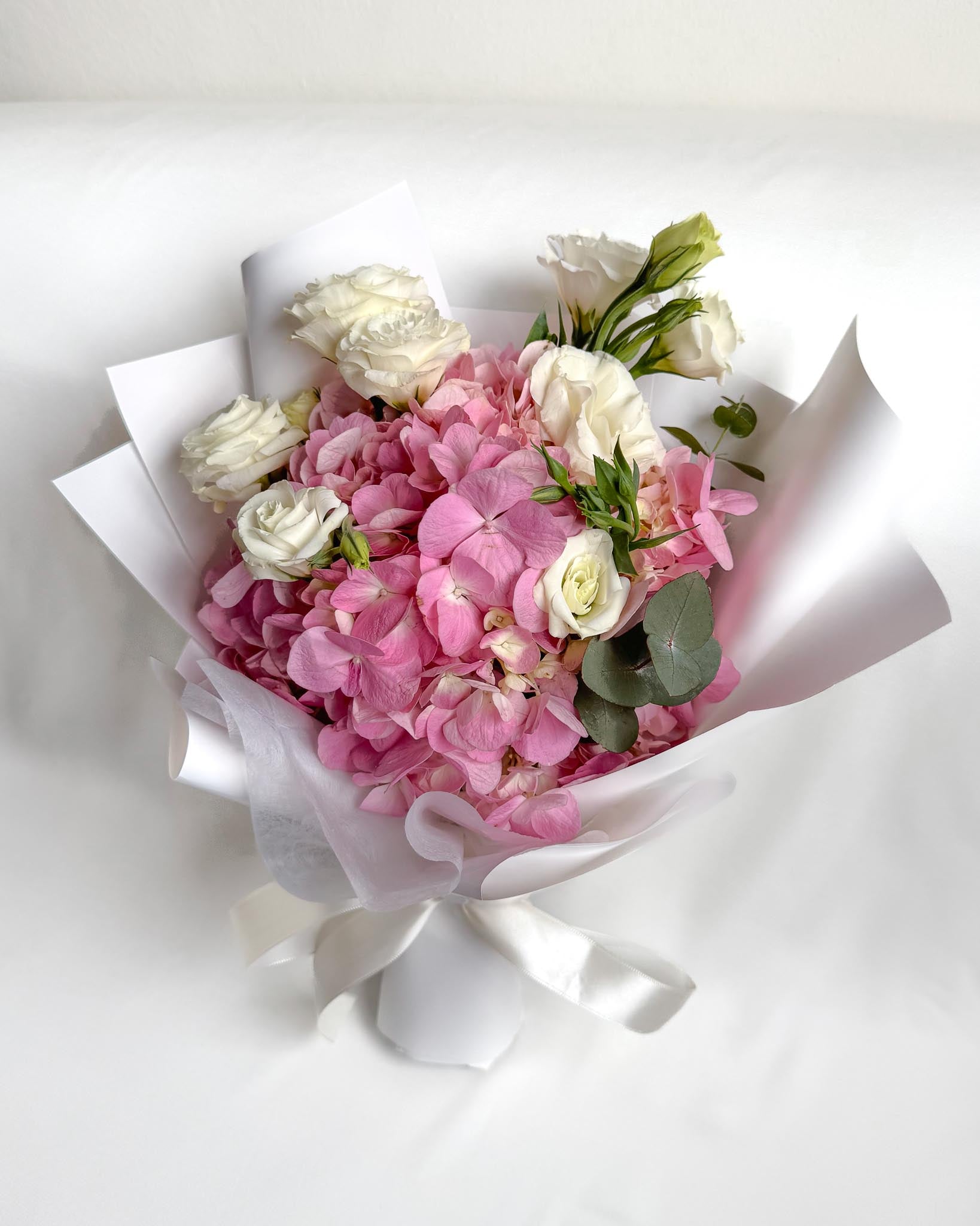 Blushing Grace | Pink Hydrangea & Eustoma Bouquet