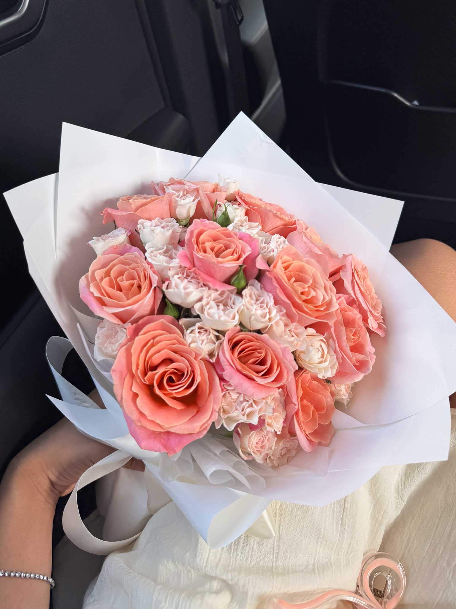 Dearest | Coral Pink Rose Bouquet
