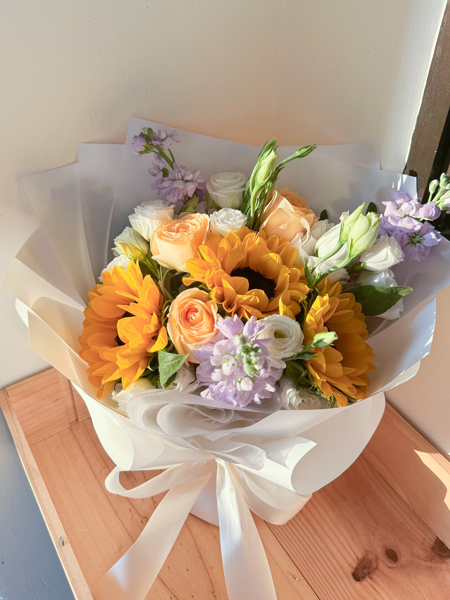 Warm Congratulations | Sunflower & Rose Bouquet