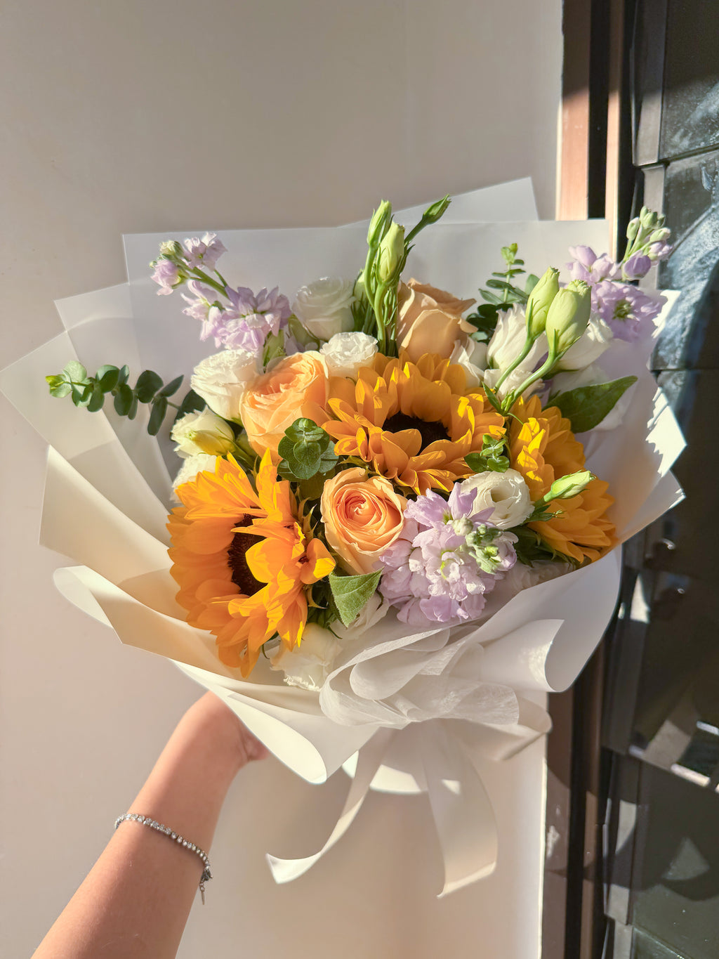 Warm Congratulations | Sunflower & Rose Bouquet