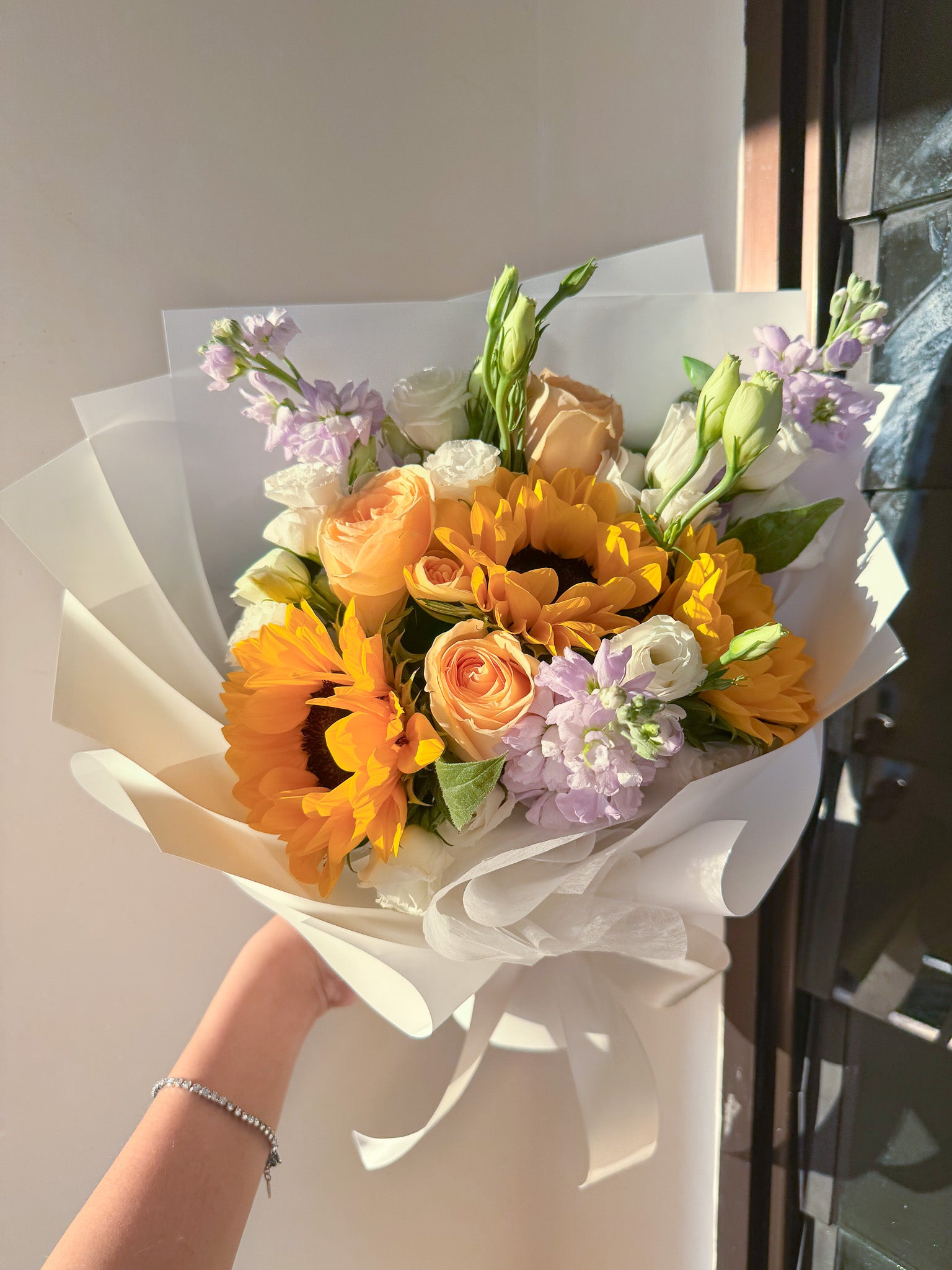 Warm Congratulations | Sunflower & Rose Bouquet