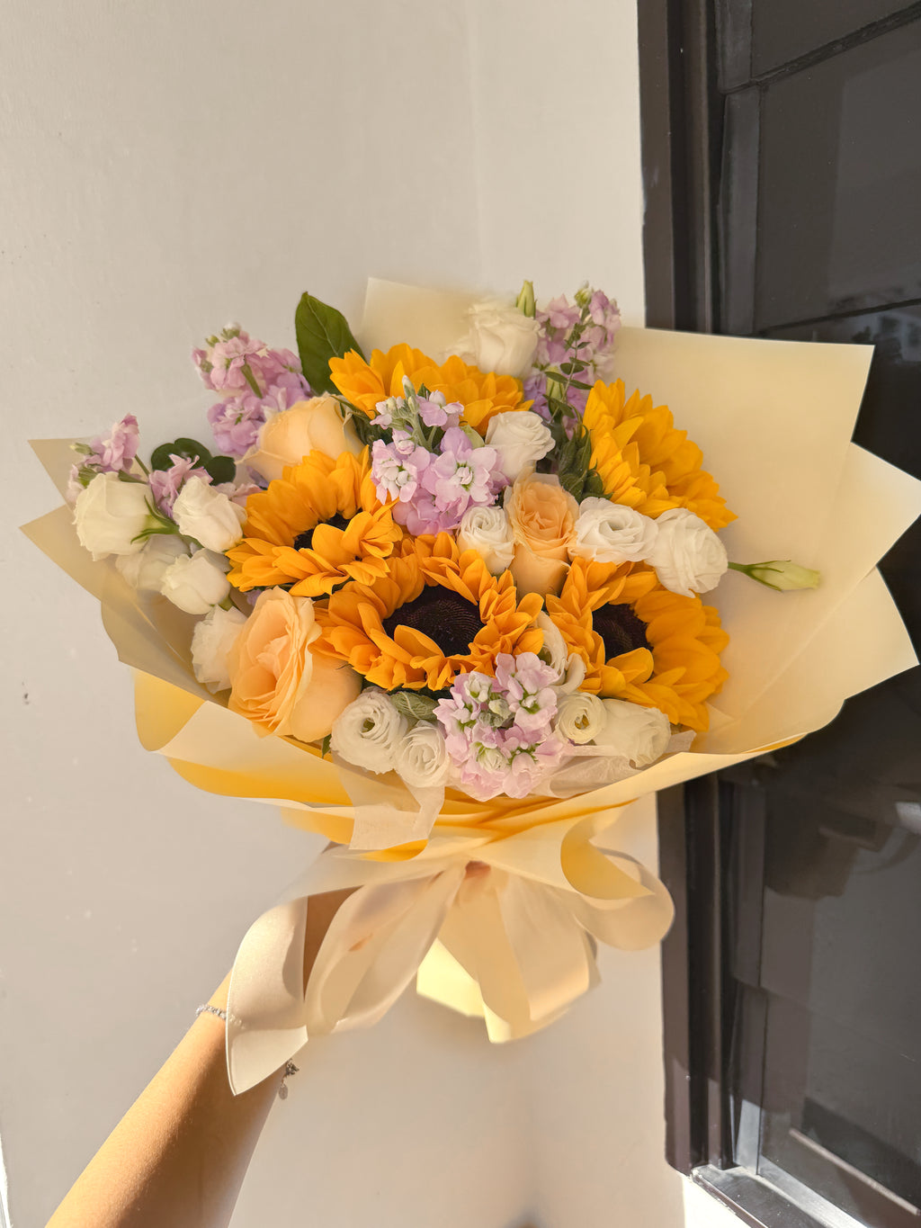 Warm Congratulations | Sunflower & Rose Bouquet