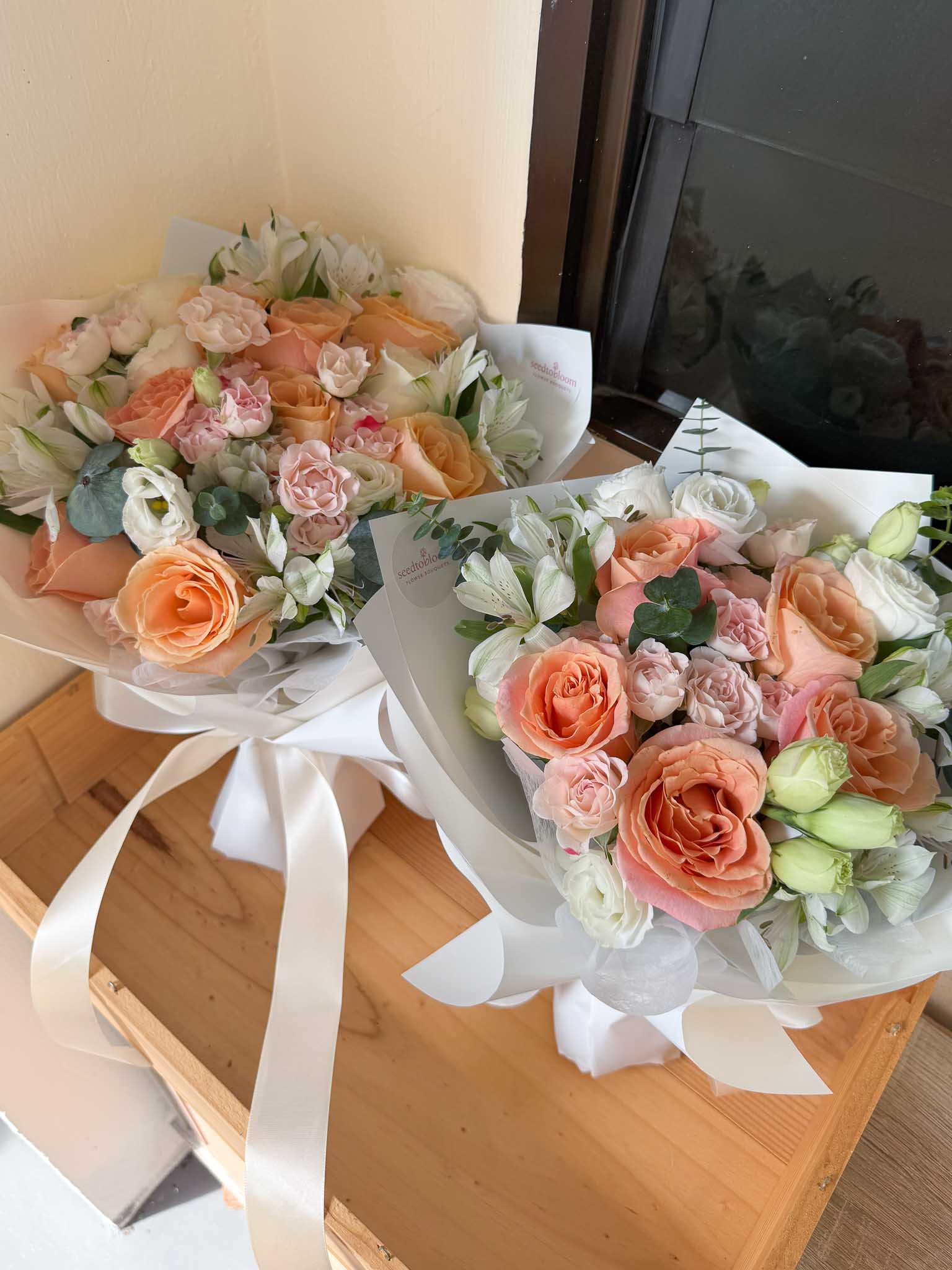 Cupid's Love | Coral Pink Rose Bouquet