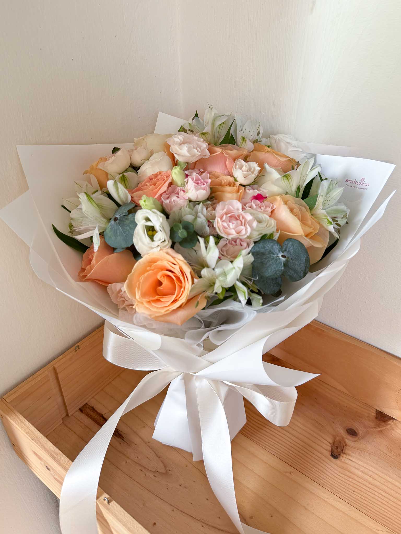 Cupid's Love | Coral Pink Rose Bouquet