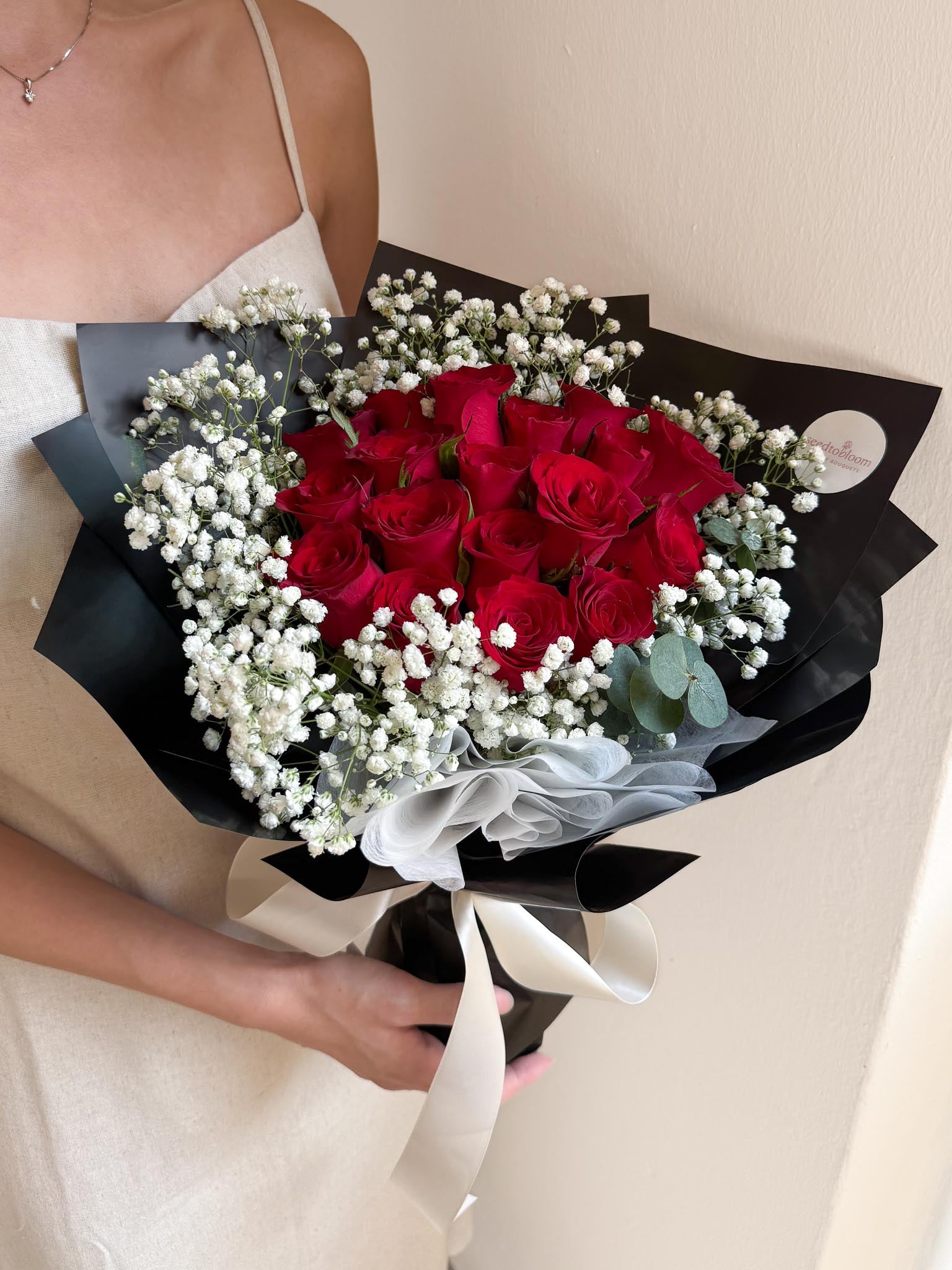 Forever | Grand Red Rose & Baby's Breath Bouquet