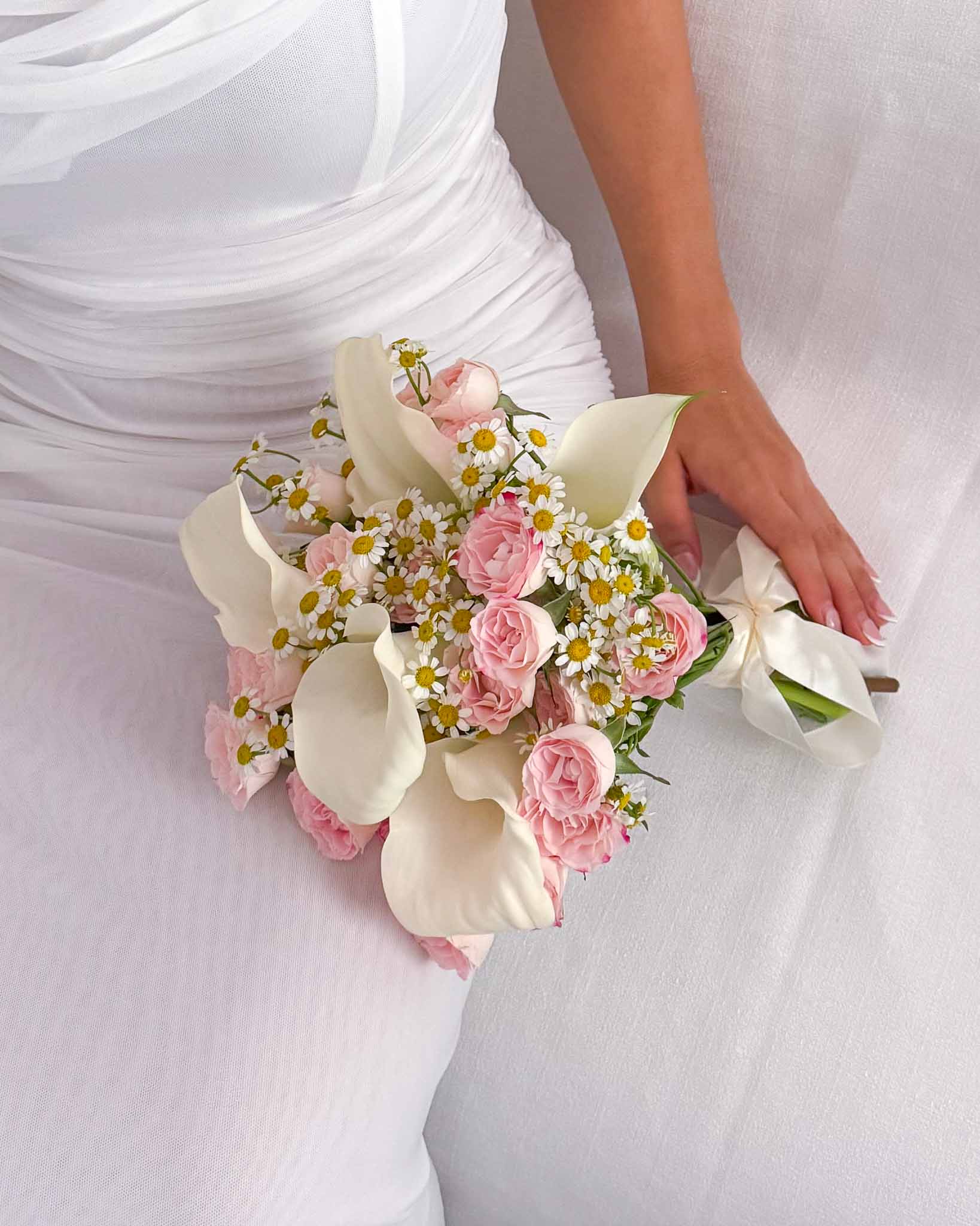 Blushing Vows | White Calla Lily Bridal Bouquet
