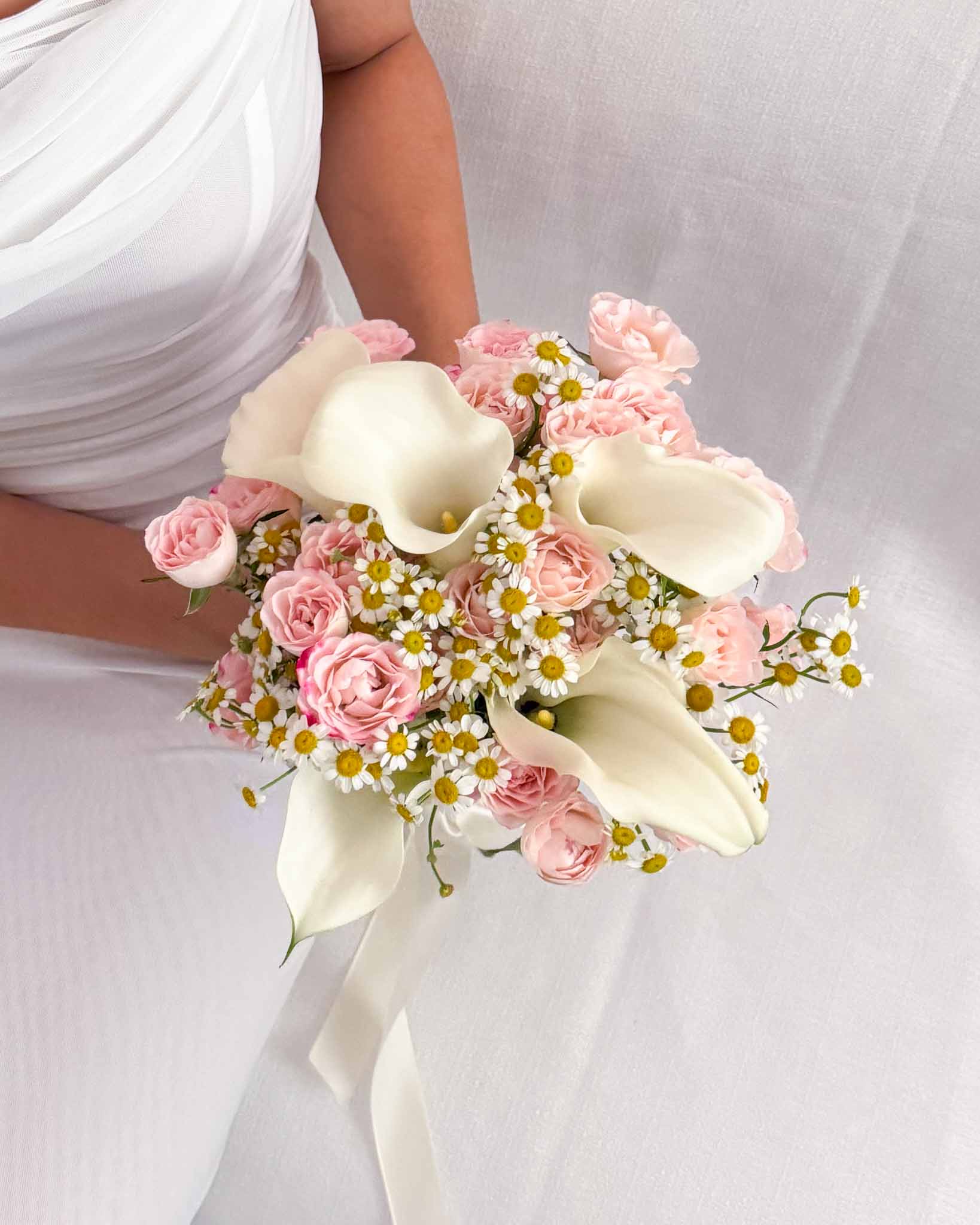Blushing Vows | White Calla Lily Bridal Bouquet