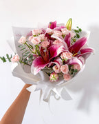Affectionate | Pink Lily & Mini Roses Bouquet