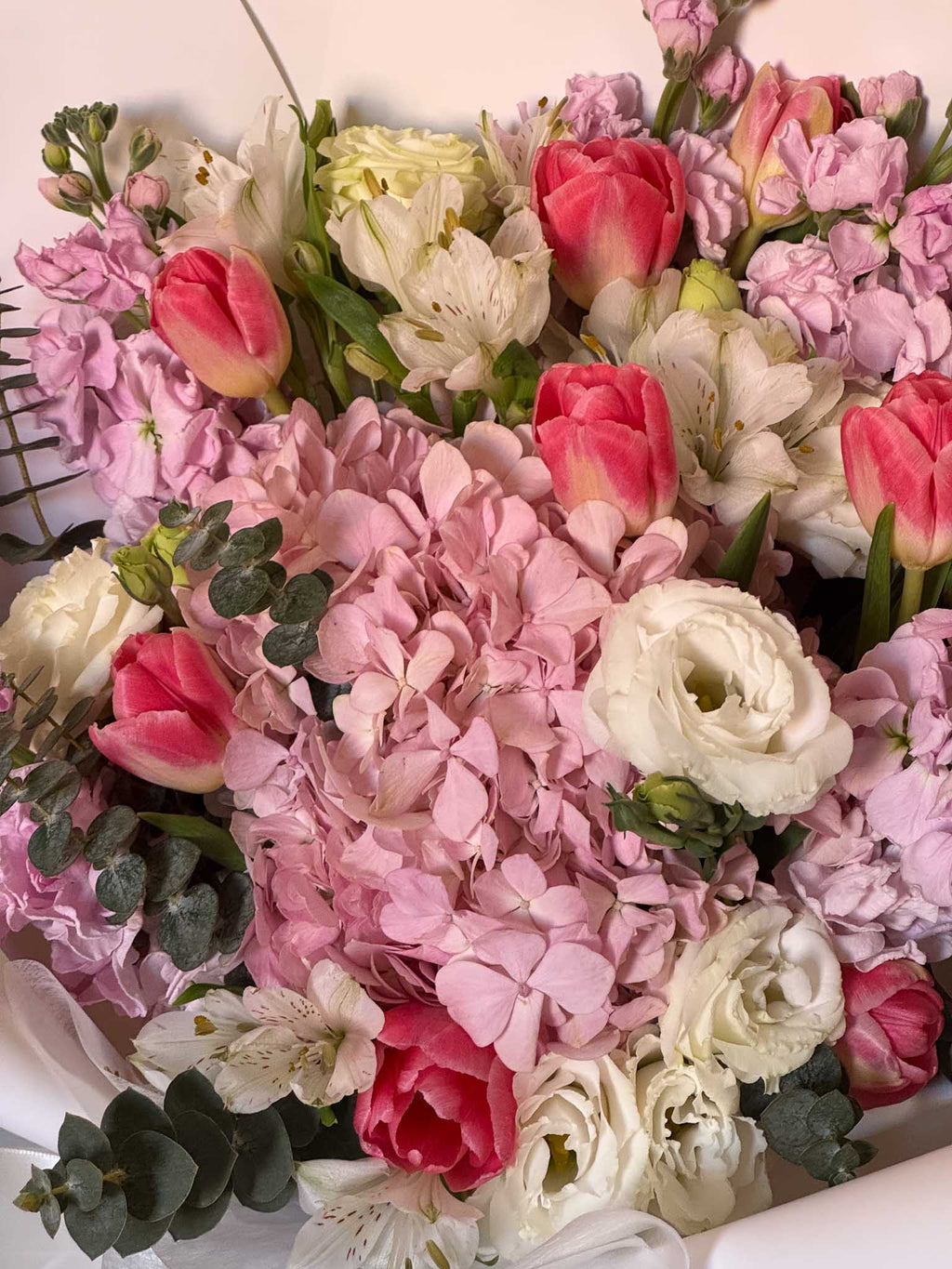 Sweet Promise | XL Pink Tulip & Hydrangea Bouquet