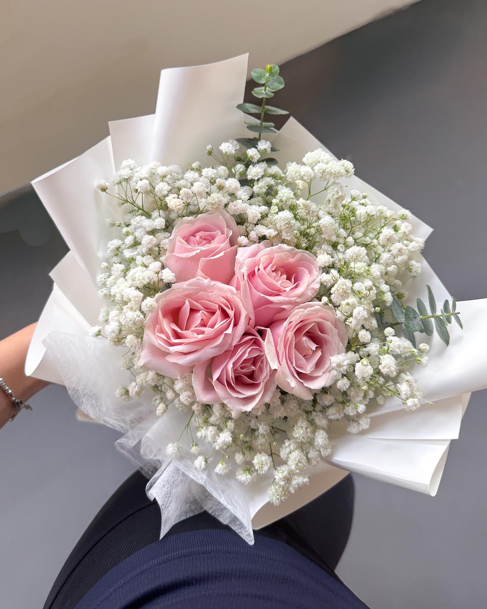 Beloved | Light Pink Rose & Baby's Breath Bouquet