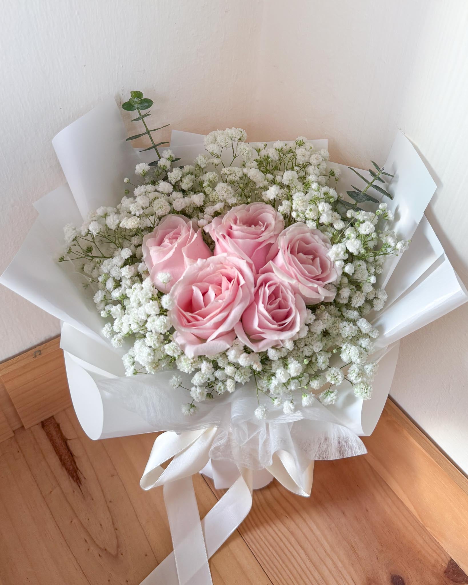 Beloved | Light Pink Rose & Baby's Breath Bouquet