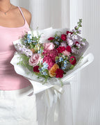 Vibrant Sunshine | Pink Hydrangea & Rose Bouquet