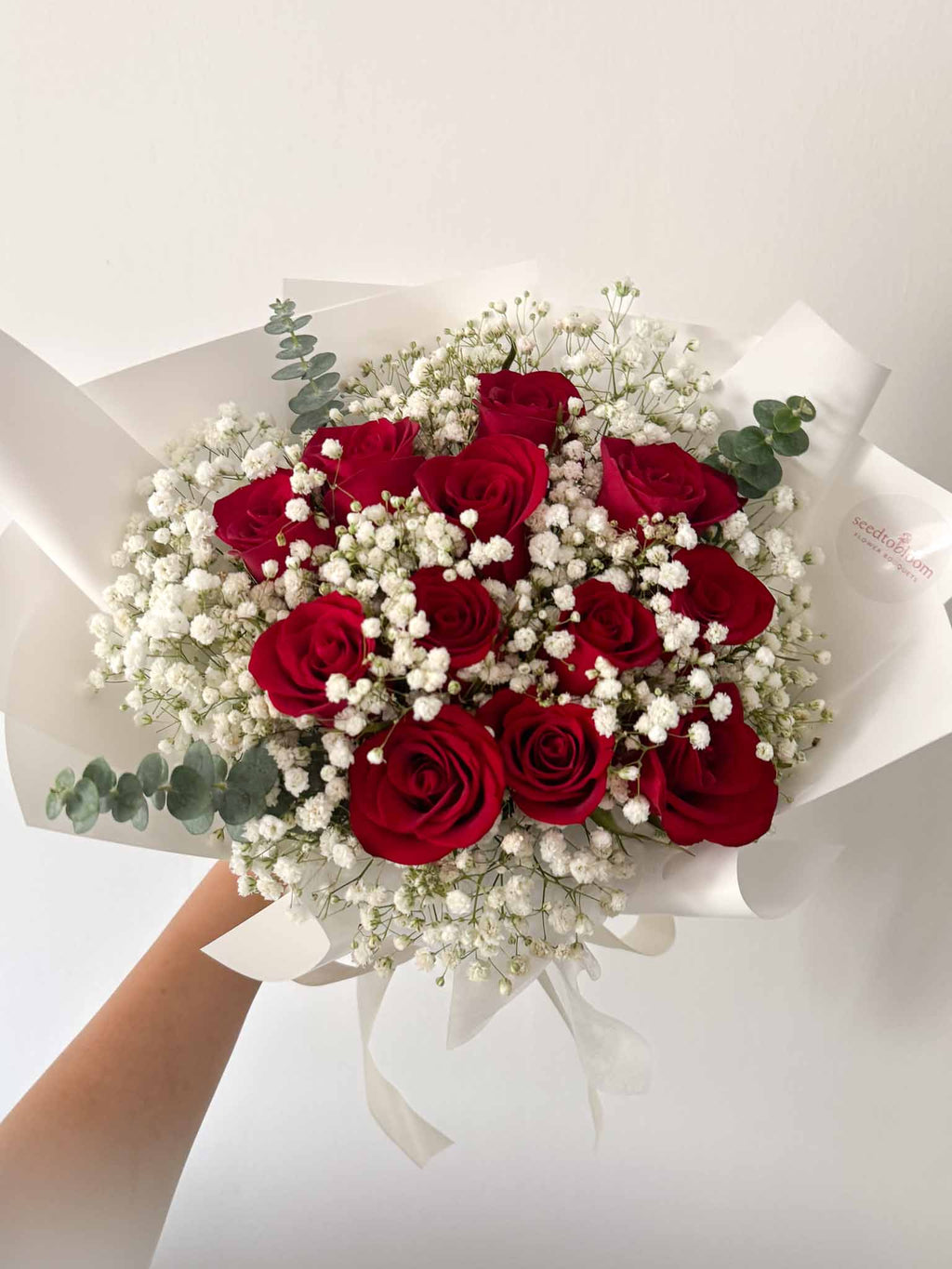 Be Mine | Red Rose & Baby's Breath Bouquet